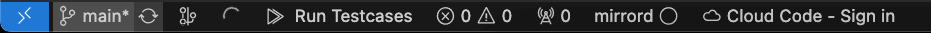 mirrord status bar menu in Visual Studio Code